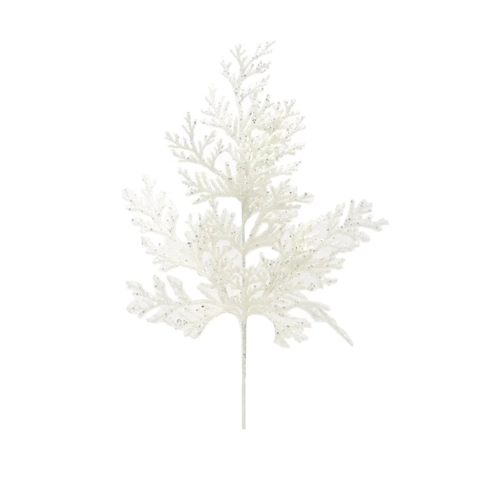 Glitter Cedar Spray - WHITE - 53cm