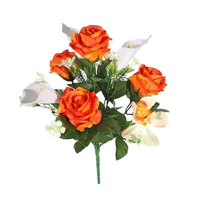 Pembroke Orchid Rose Mixed Posy - Orange sf8741or