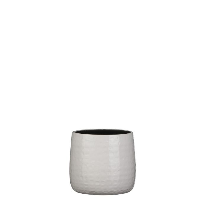 MICA DECORATIONS FLOYD PLANT POT - H17x19 CM - WHITE