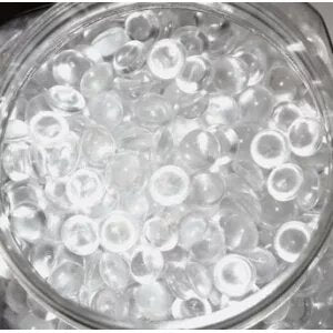 Plastic Beads in Jar - Clear