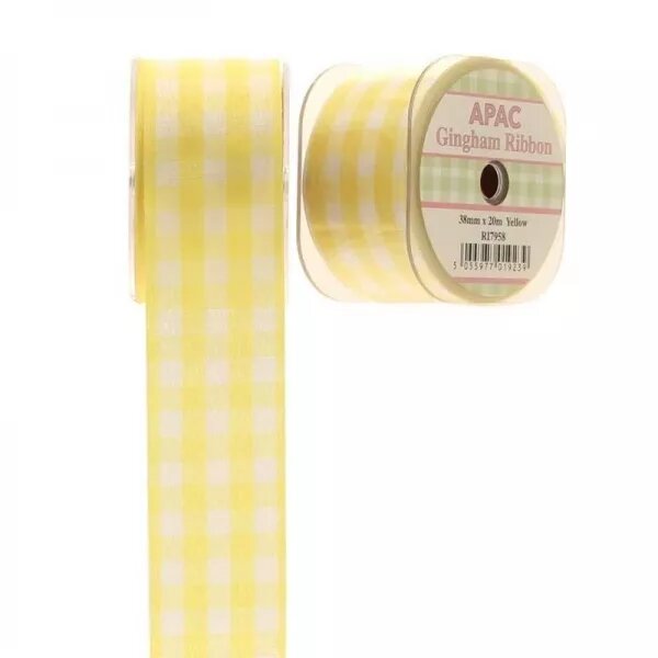 Ribbon - Gingham - Yellow