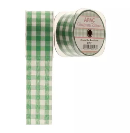 Ribbon - Gingham - Dark Green