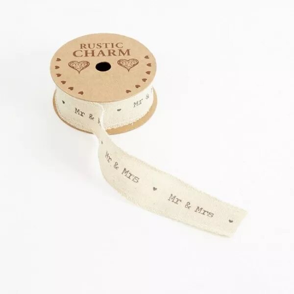 Ribbon - Mr and Mrs - Linen