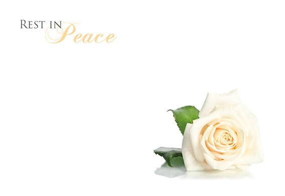 Rest In Peace - Ivory Rose Remembrance Card