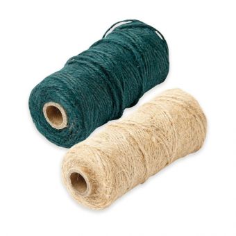 Jute Mossing Twine Single Roll  Green / Natural
