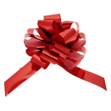 Red Metallic Pull Bows (50mm)  X20
