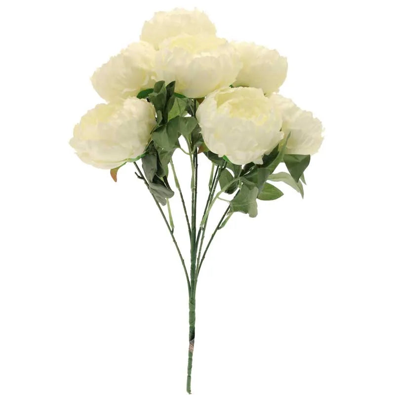 7 King Head Peony Bunch Cream (L57cm)
