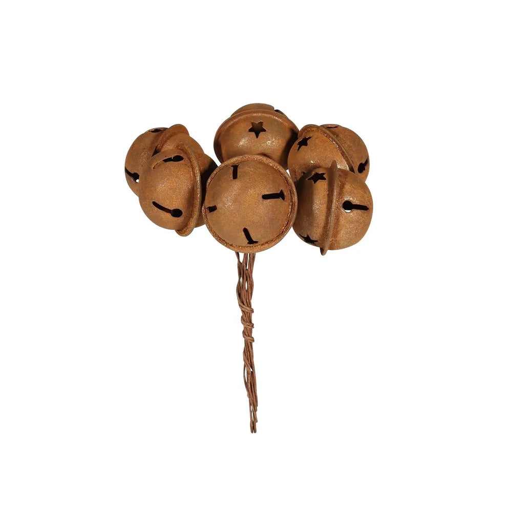 Bells on wire x 6 3cm Rusty