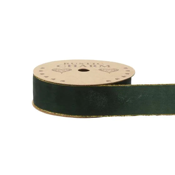 Timeless Tidings Gilded Edge Velvet Ribbon - 38mm x 10m
