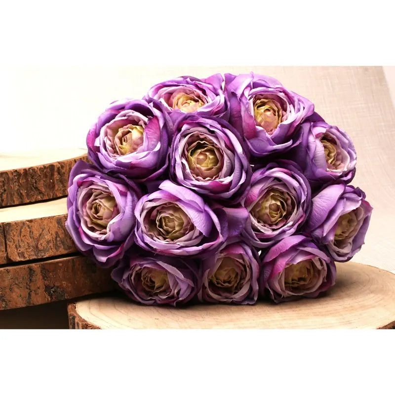 Tea Rose Bunch x 12 Purple