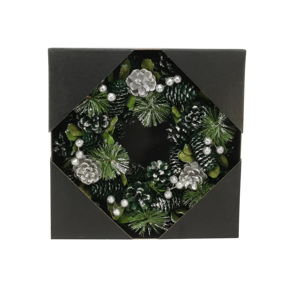 Green and Silver Glitter wreath (30cm)