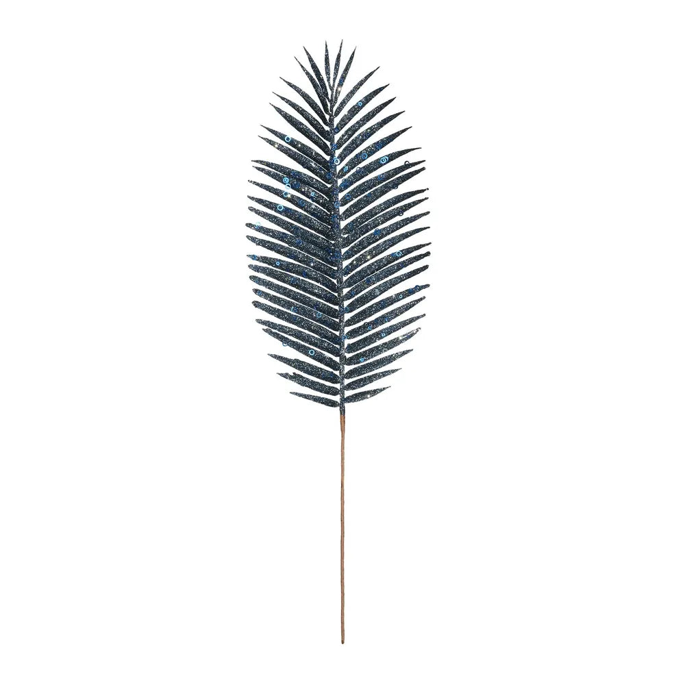 Glitter Palm Leaf Navy