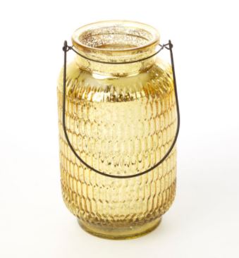 Glass - Hurricane Vase - Gold