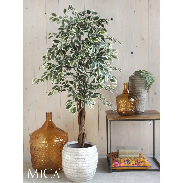 MICA DECORATIONS FICUS ARTIFICIAL PLANT - H110 X Ø70 CM - GREEN VARIEGATED