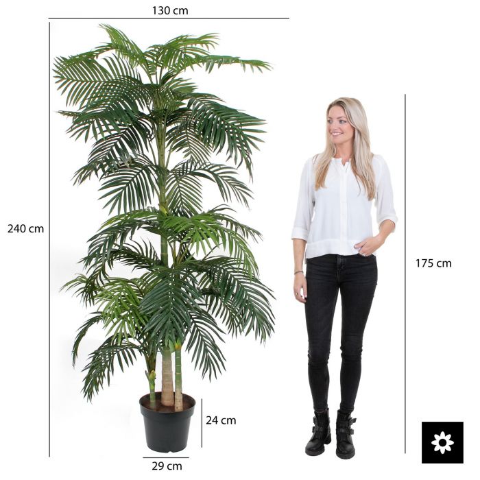 MICA DECORATIONS ARECA PALM ARTIFICIAL PLANT - H220 X Ø115 CM - GREEN