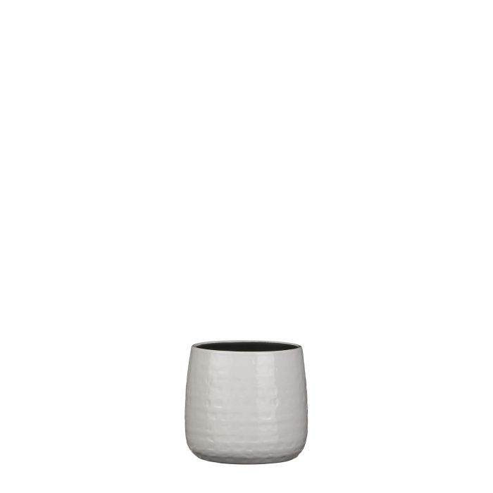 MICA DECORATIONS FLOYD PLANT POT - H13 X Ø15 CM - WHITE