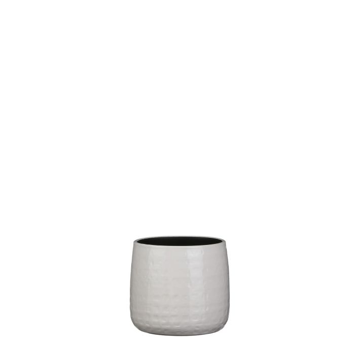 MICA DECORATIONS FLOYD PLANT POT - H15 X Ø17 CM - WHITE