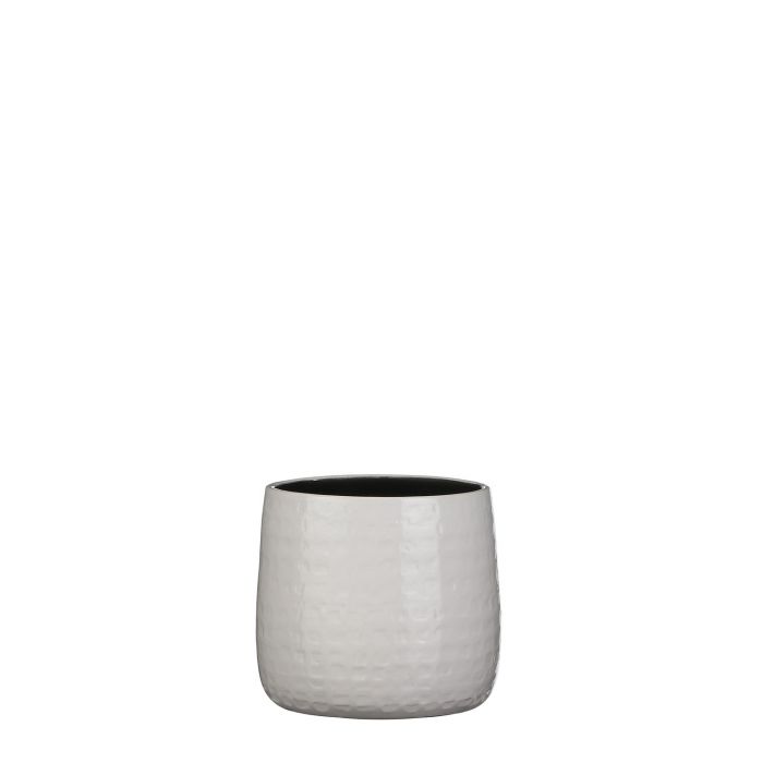 MICA DECORATIONS FLOYD PLANT POT - H17 X Ø19 CM - WHITE