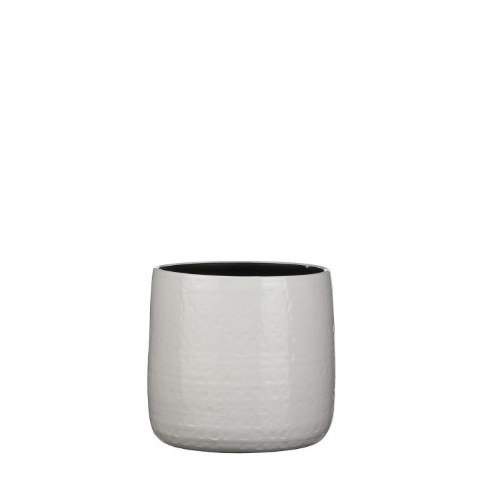 MICA DECORATIONS FLOYD PLANT POT - H21 X Ø24 CM - WHITE