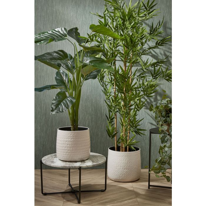 MICA DECORATIONS FLOYD PLANT POT - H21 X Ø24 CM - WHITE