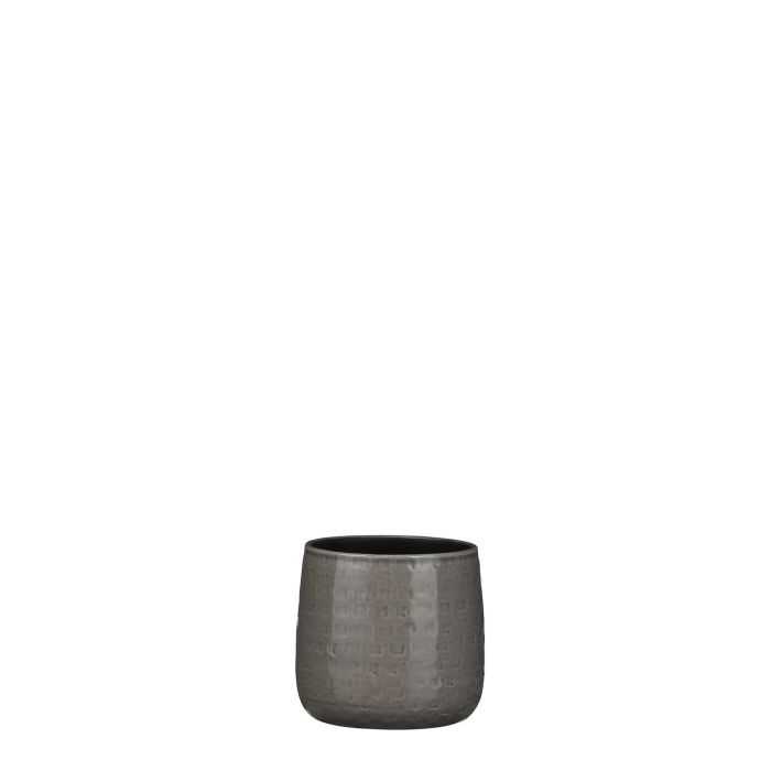 MICA DECORATIONS FLOYD PLANT POT - H13 X Ø15 CM - GREY