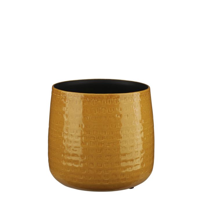 MICA DECORATIONS FLOYD PLANT POT - H21 X Ø24 CM - OCHRE