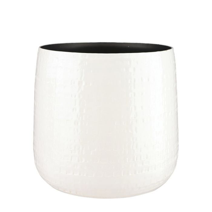 MICA DECORATIONS FLOYD PLANT POT - H30 X Ø32 CM - WHITE