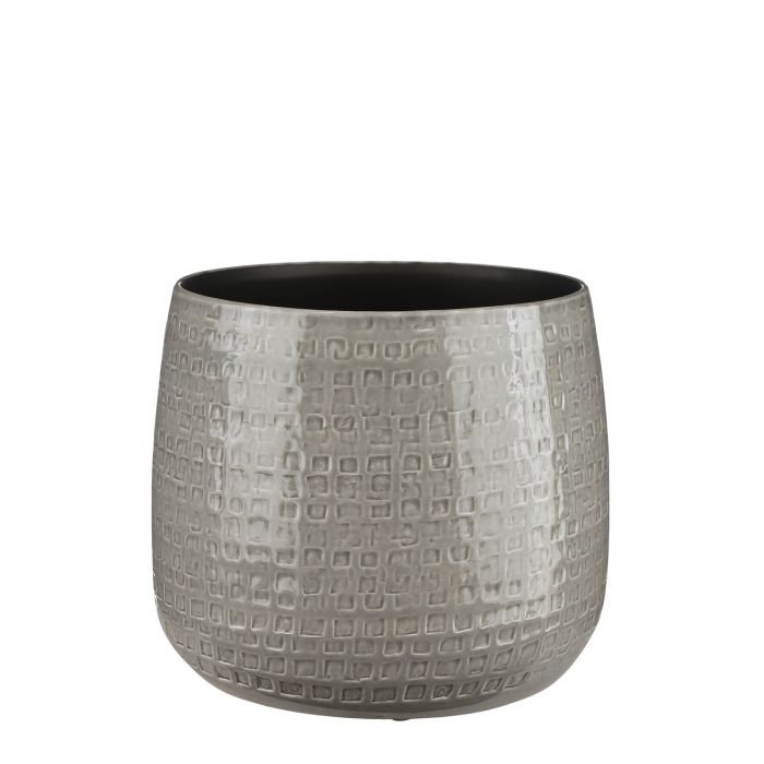 MICA DECORATIONS FLOYD PLANT POT - H23,5 X Ø28 CM - GREY