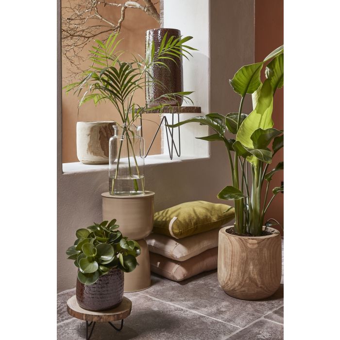 MICA DECORATIONS FLOYD PLANT POT - H17 X Ø19 CM - BROWN