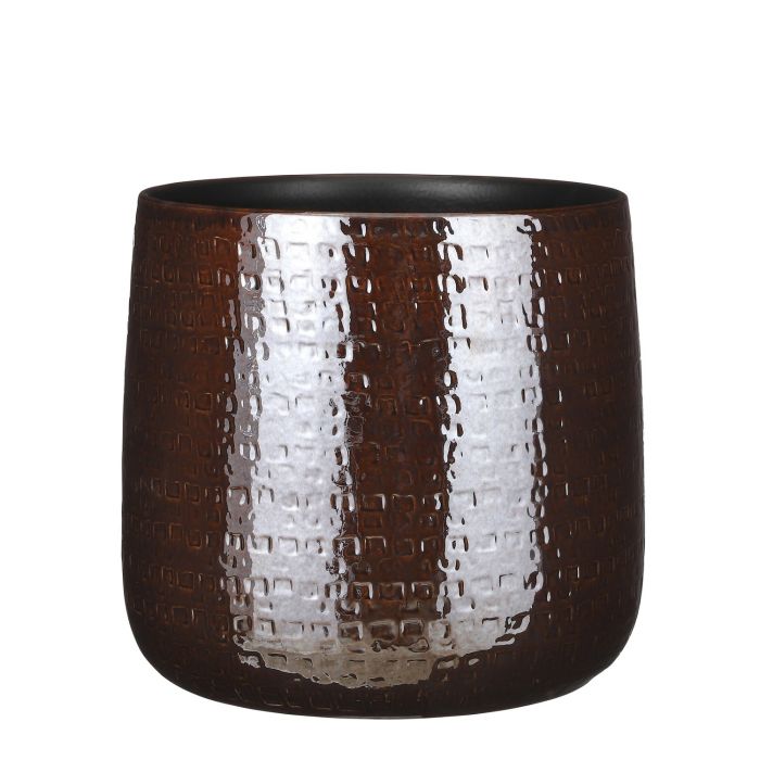 MICA DECORATIONS FLOYD PLANT POT - H30 X Ø32 CM - BROWN