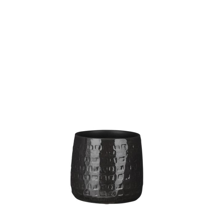 MICA DECORATIONS FLOYD PLANT POT - H13 X Ø15 CM - BLACK