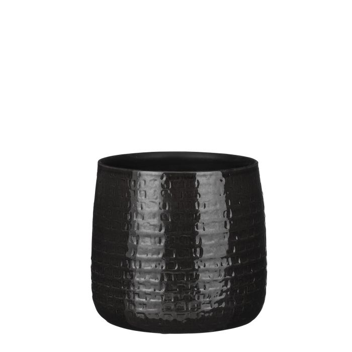 MICA DECORATIONS FLOYD PLANT POT - H21 X Ø24 CM - BLACK