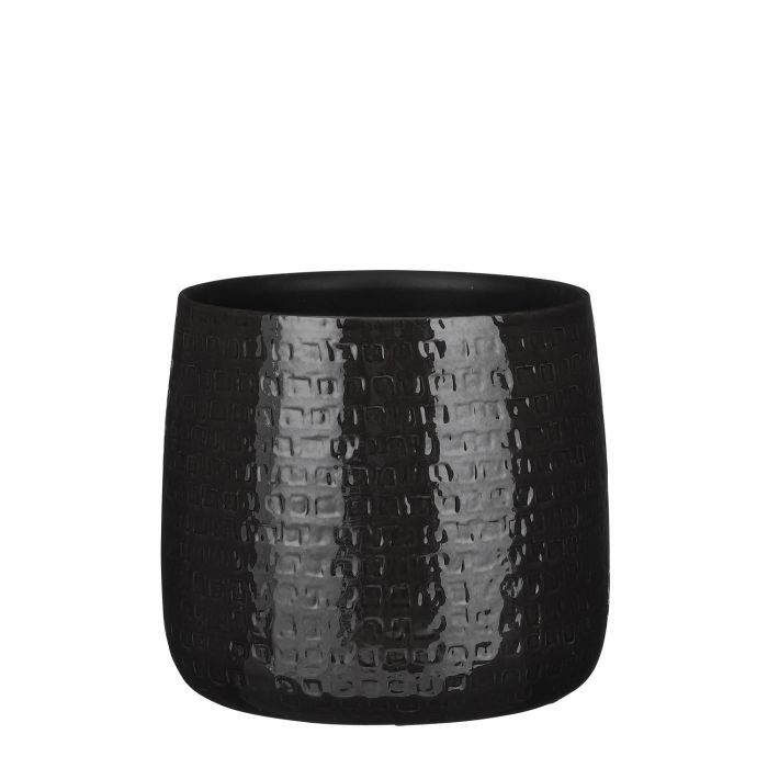 MICA DECORATIONS FLOYD PLANT POT - H23,5 X Ø28 CM - BLACK