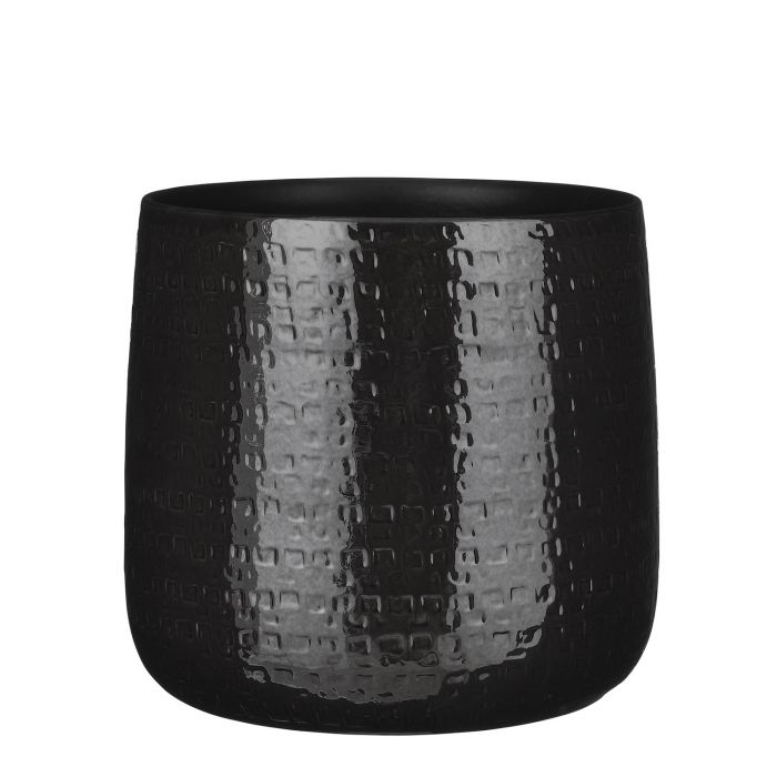 MICA DECORATIONS FLOYD PLANT POT - H30 X Ø32 CM - BLACK