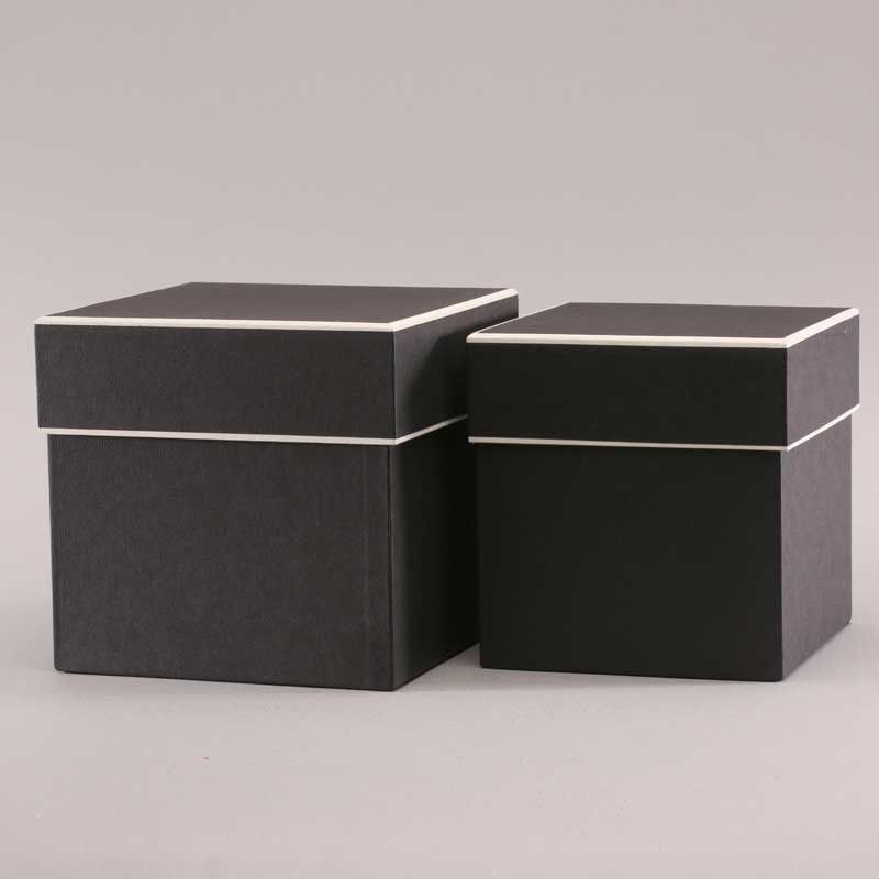 Hat Box - Square - Black/Cream