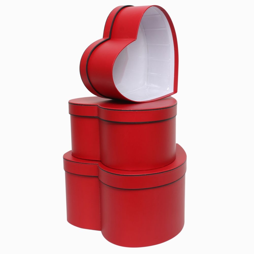 Hat Box - Heart - Red