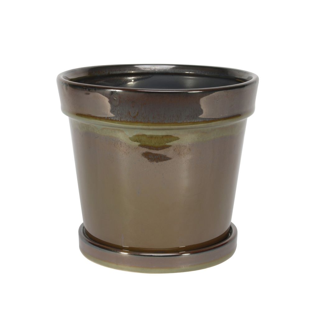 Ceramic - Painted Vintage Pot - Brown