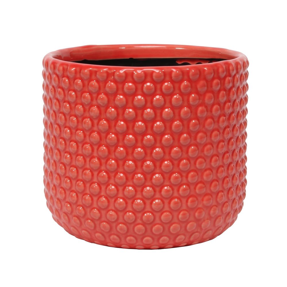 Ceramic - Debossed Pot - Red
