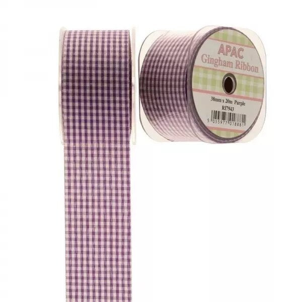 Ribbon - Gingham - Purple