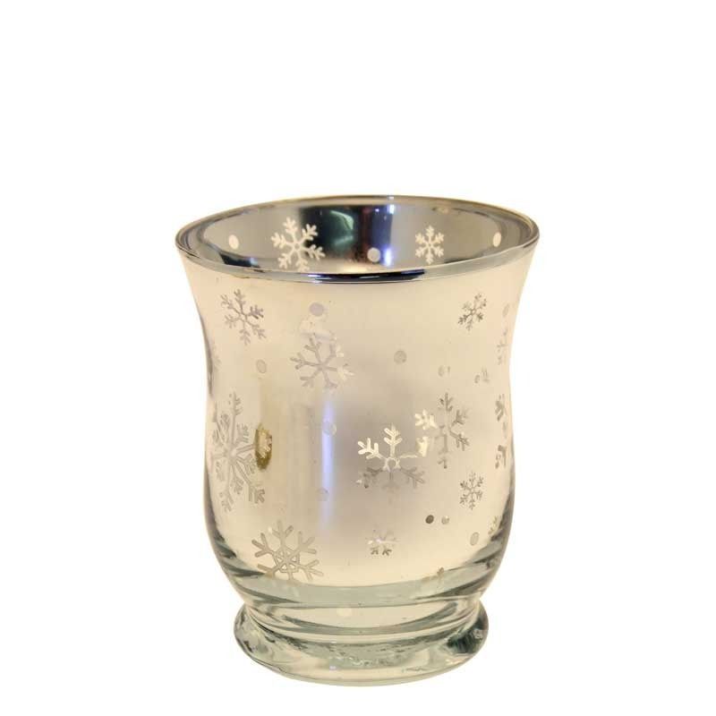 Glass - Snowflake Candle Holder - Gold