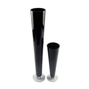 Glass - Conic Vase - Black