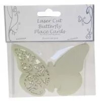 Wedding - Laser Cut Butterfly Place Cards - Ivory