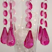 Acrylic - Teardrop Hanging Garland - Fuschia