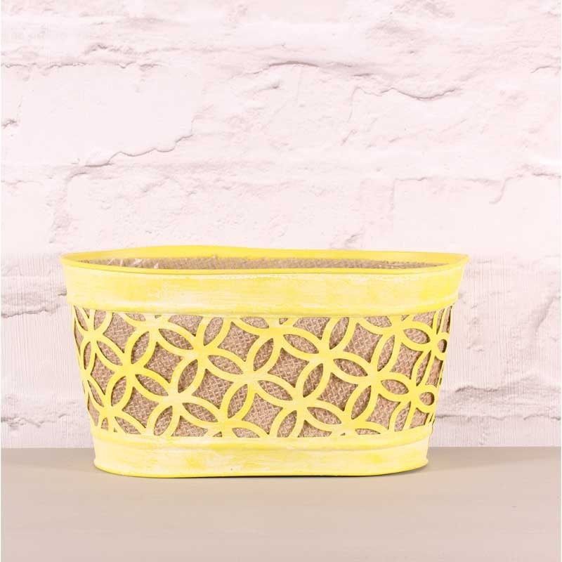 Metal - Oval Planter - Yellow