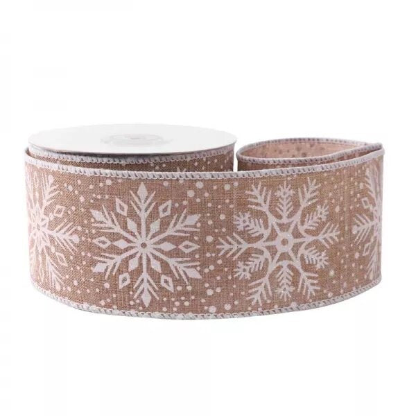 Ribbon - Snowflakes - Natural