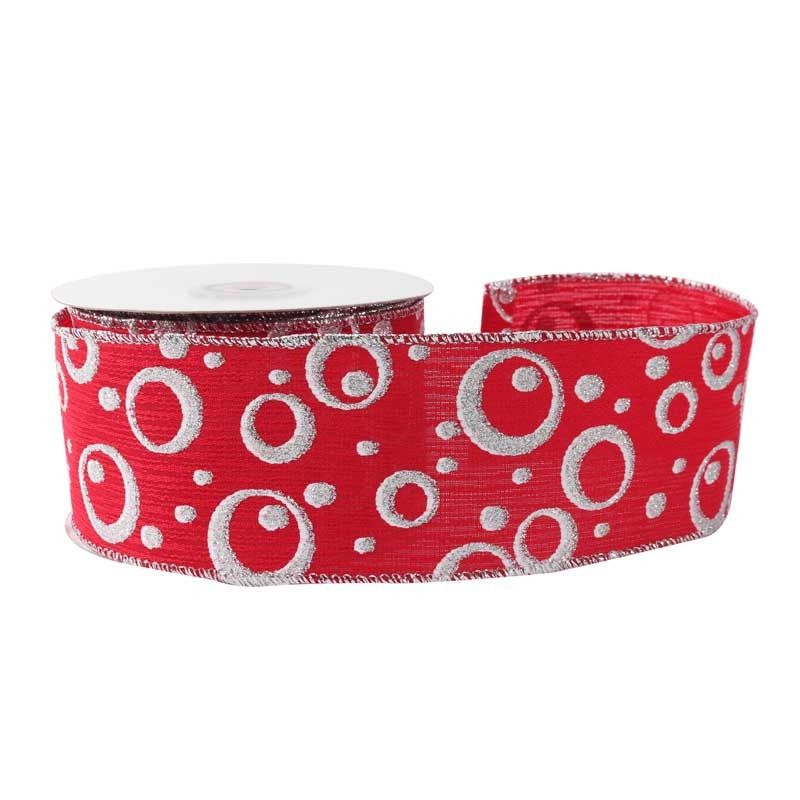 Ribbon - Red/ Silver Circle