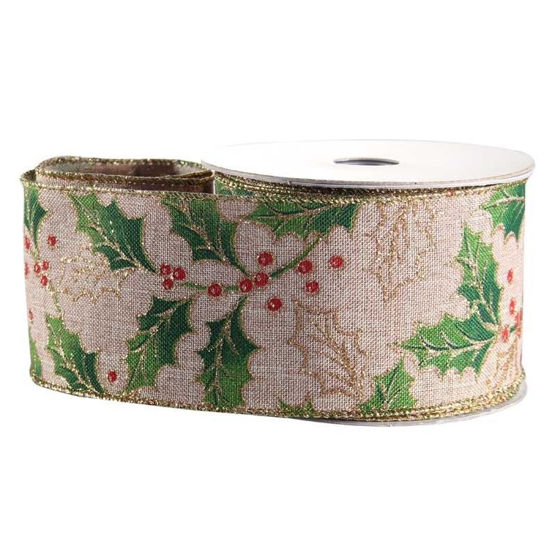 Ribbon - Natural Holly