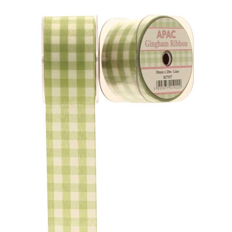 Ribbon - Gingham - Lime