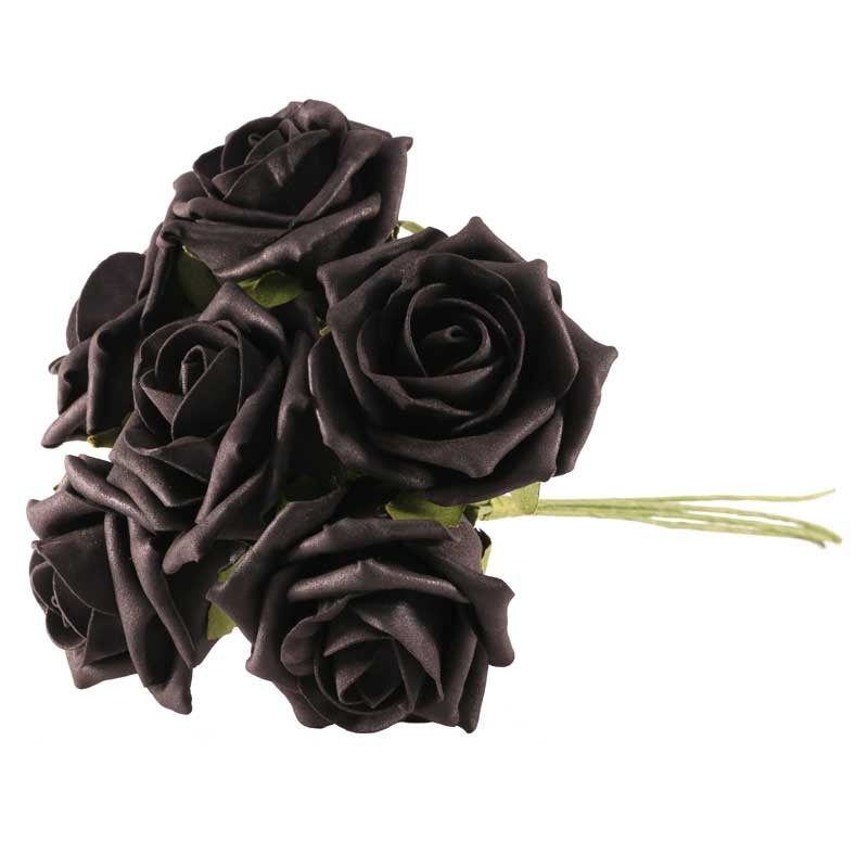 Artificial - Foam Tea Rose - Black