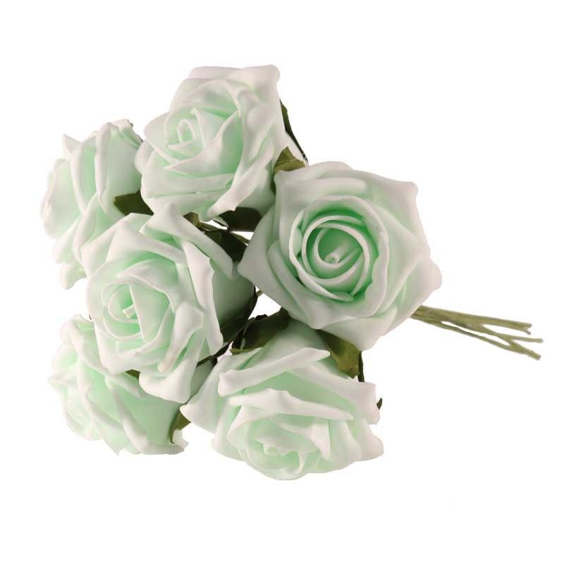 Artificial - Foam Tea Rose - Mint Green